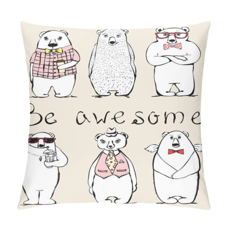 Personality  Cool Awesome Bears.  Pillow Covers