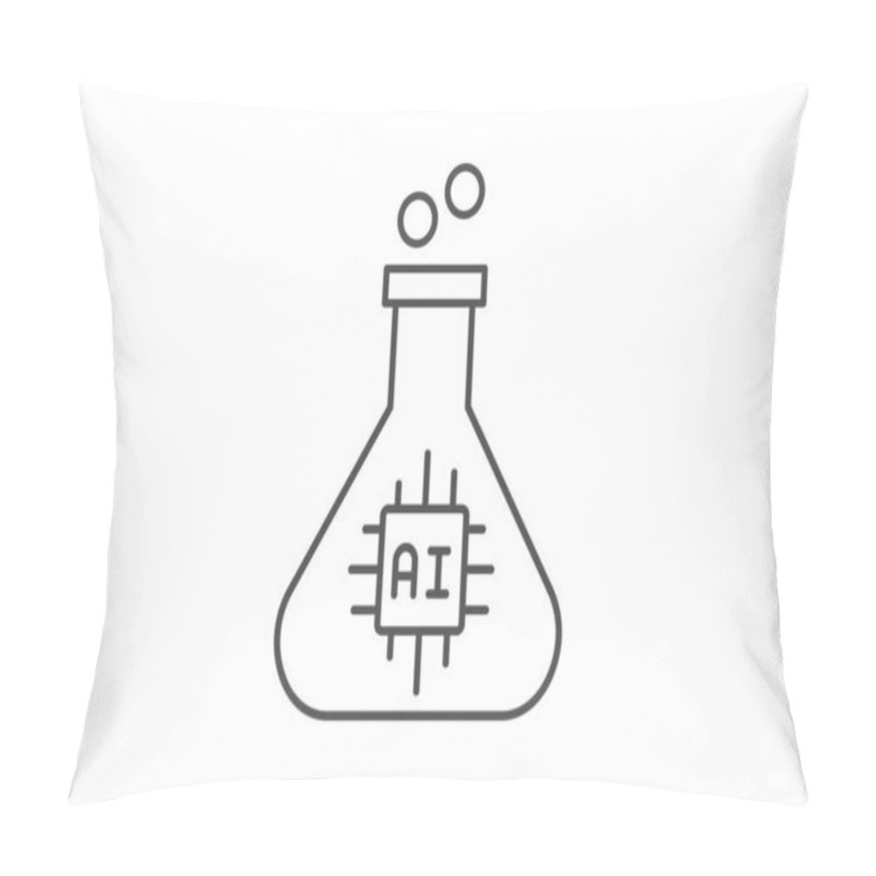 Personality  AI Testing Thinline Icon , Vector, Pixel Perfect, Illustrator File Pillow Covers