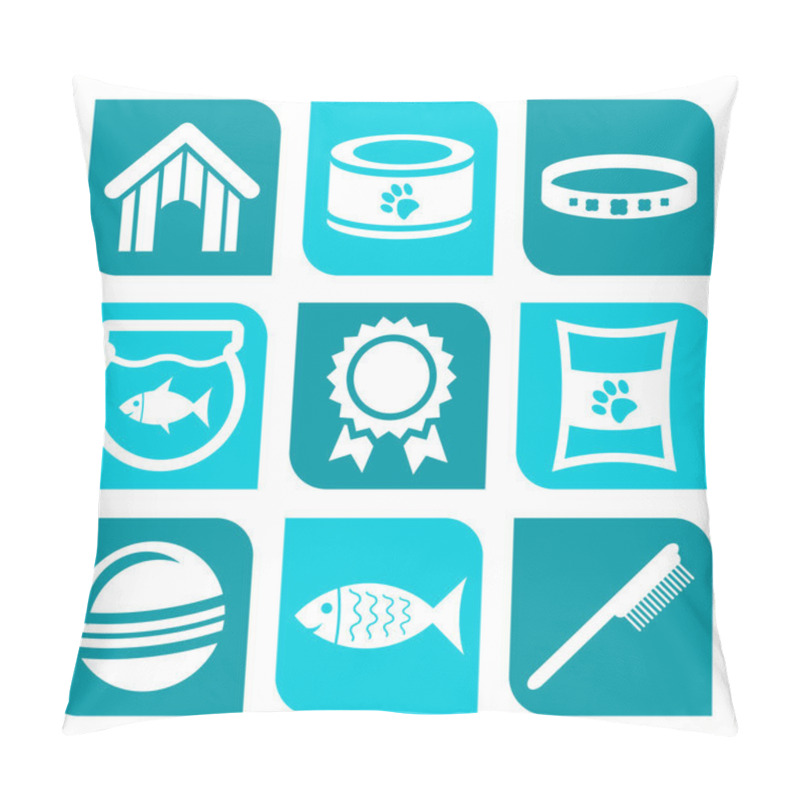 Personality  Collection Of Pet Care Icons - Vector Cats And Dogs Pillow Covers