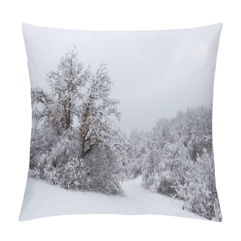 Personality  Scenic View Of Beautiful Snowy Highlands In Crimea  Pillow Covers