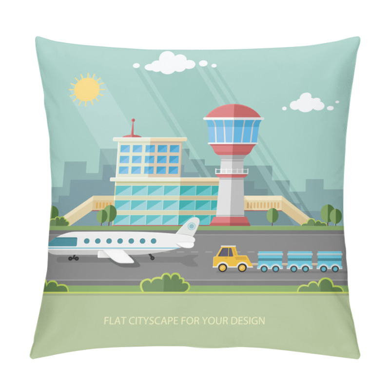 Personality  Airport Landscape. Travel Lifestyle Concept Of Planning A Summer Pillow Covers