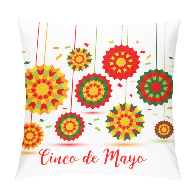 Personality  Pinata Star Shape. 5 Mayo Image On Isolated Background Pillow Covers