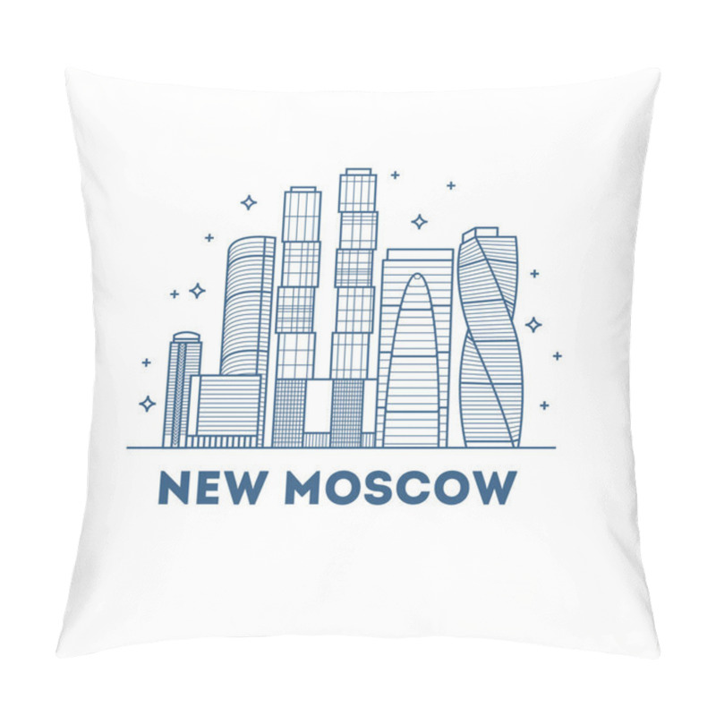 Personality  Background Of Moscow City Buildings And Monuments. For Tourism, Vacations, Travel, Culture. Vector Illustration. Pillow Covers