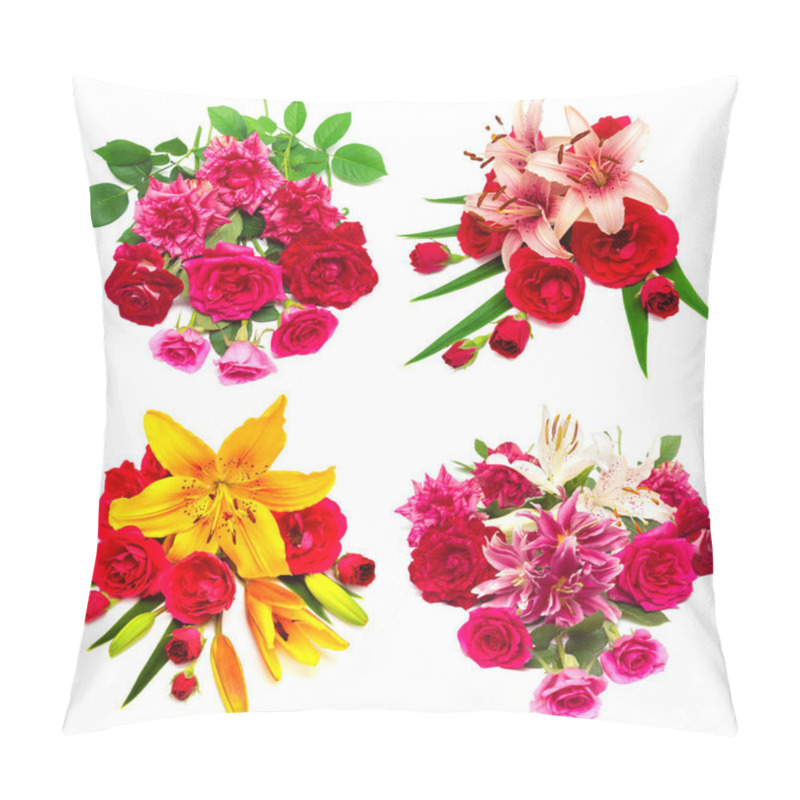 Personality  Collection Of Flowers Roses And Lilies  Pillow Covers