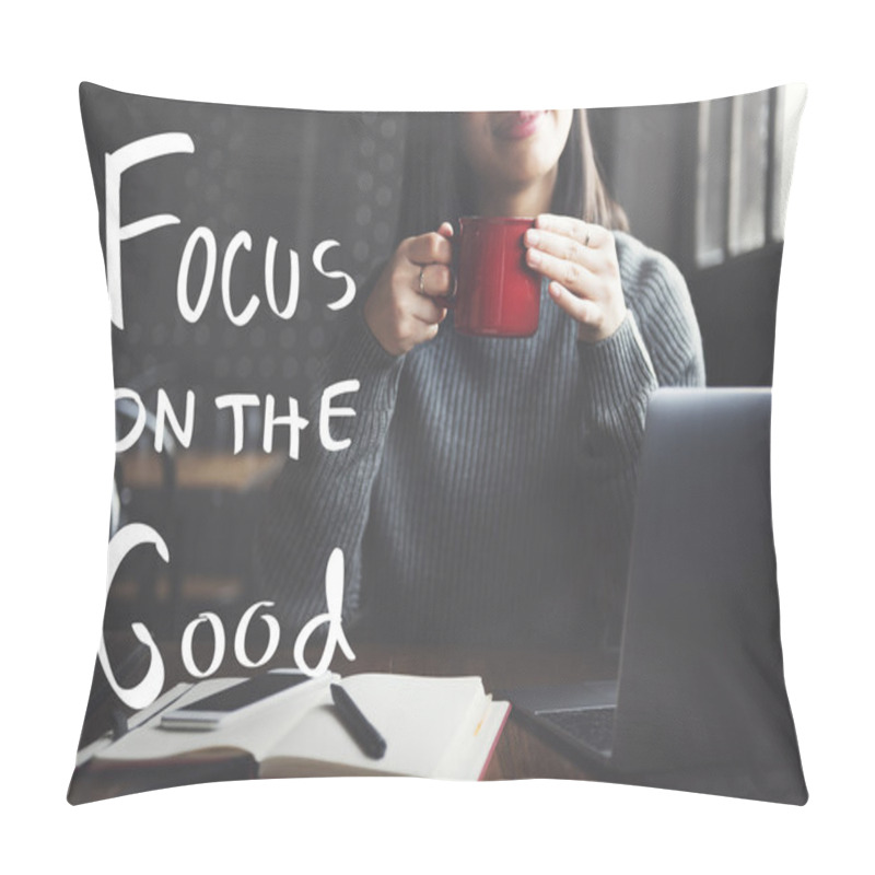 Personality  Woman Working With Laptop Pillow Covers