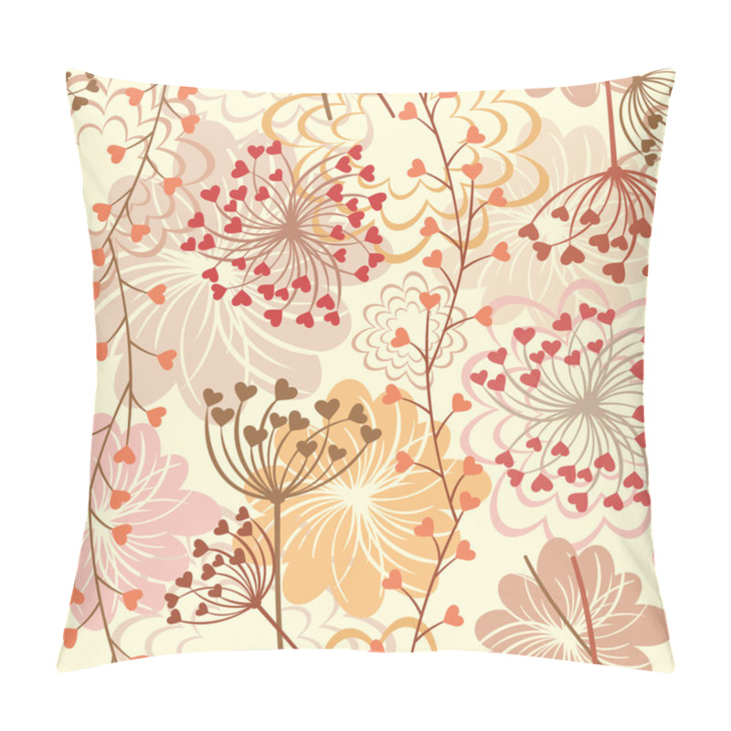 Personality  Seamless Floral Retro Background Pillow Covers