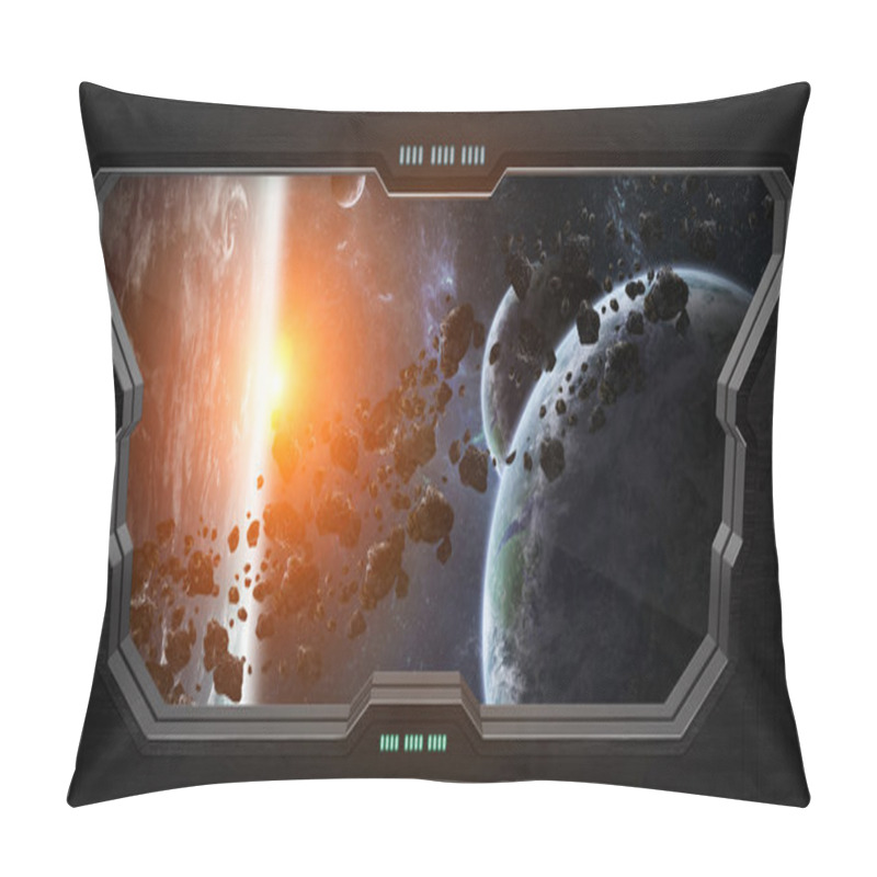 Personality  View Of Outer Space From Inside A Space Station Pillow Covers