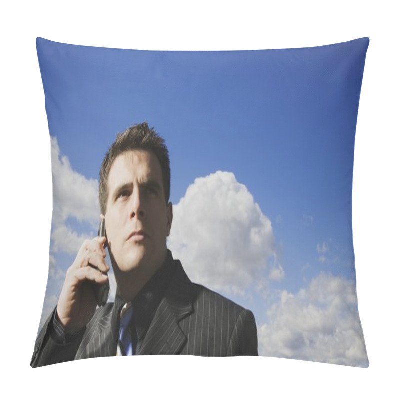 Personality  Businessman On Cell Phone Pillow Covers