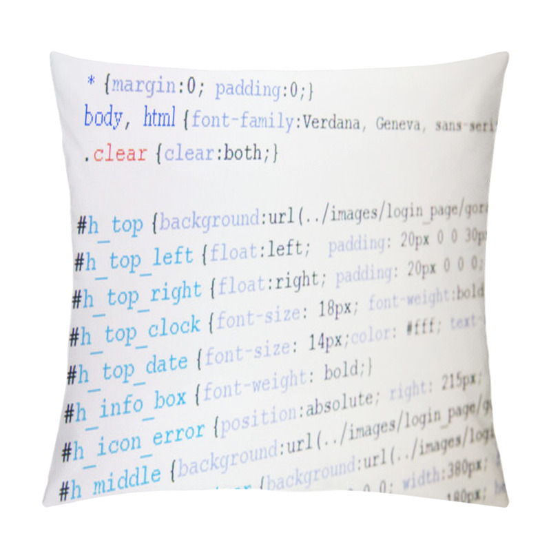 Personality  Code Of CSS Language On LCD Screen Pillow Covers