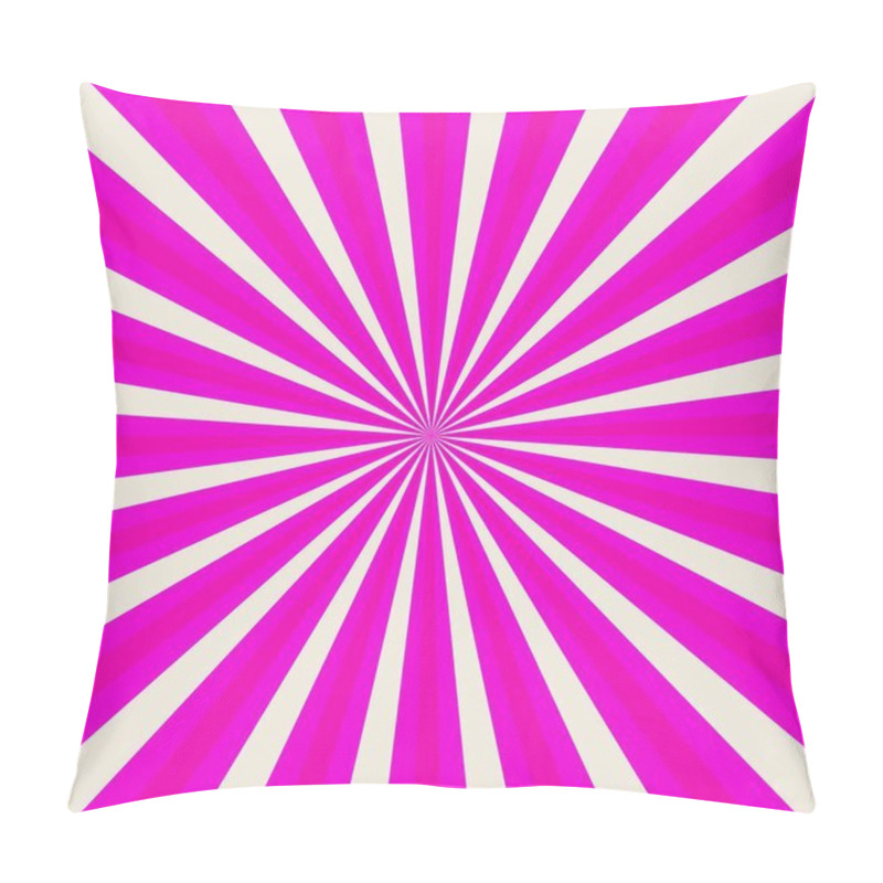 Personality  Pink Background With Rays Geometric Abstract Design. Risograph Effect. Simply Ray Decoration Vector Illustration Pillow Covers