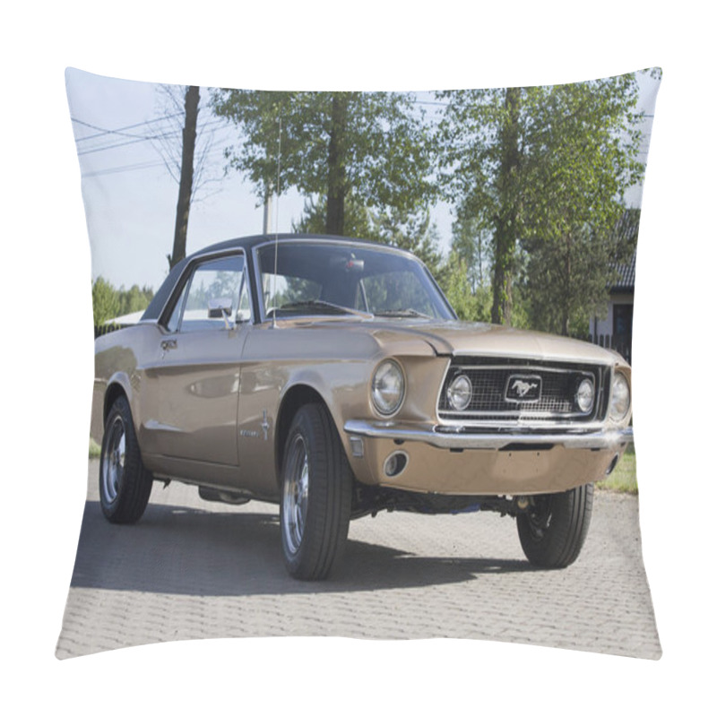 Personality  WARSAW, POLAND, May 13: Oldtimer Ford Mustang 302 On Warsaw Auto Nostalgy Fair On May 13, 2017 In Warsaw, Poland. Pillow Covers