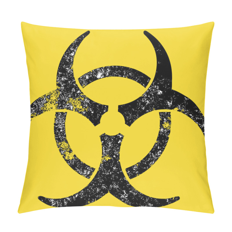 Personality  Grunge Style Biohazard Sign, Raster Version. Pillow Covers