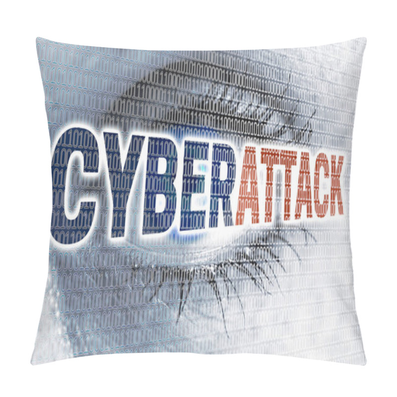 Personality  Cyberattack Eye With Matrix Looks At Viewer Concept Pillow Covers