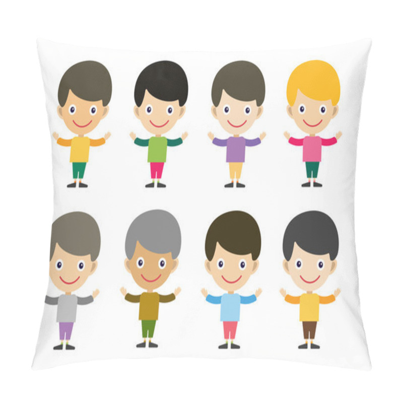 Personality  Vector Cute Cartoon Boy Pillow Covers