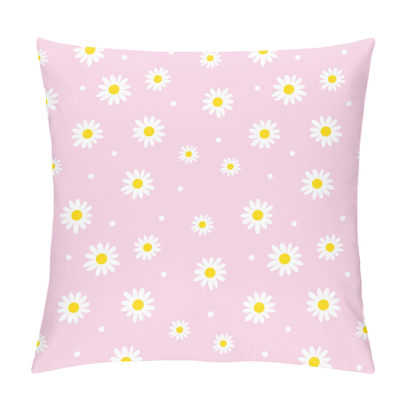 Personality  Daisy Cute Seamless Pattern. Floral Retro Style Simple Motif. Wh Pillow Covers