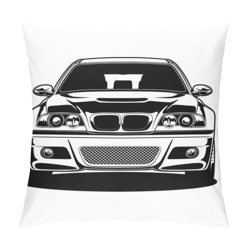 Personality  Black And White Car Illustration For Conceptual Design. Good For Poster, Sticker, T Shirt Print, Banner. Pillow Covers