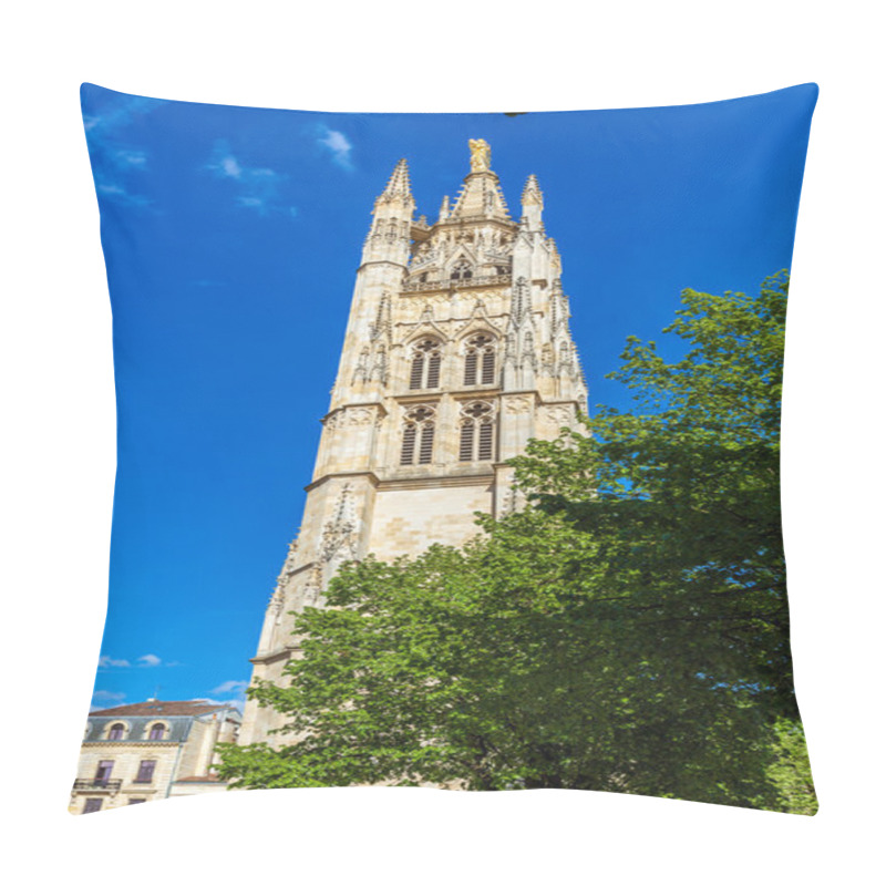 Personality  High Gothic Bell Tower Of Catherdal, Bordeaux Pillow Covers