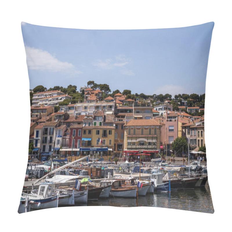 Personality  AVIGNON, FRANCE - JUNE 18, 2018: Yachts And Boats In Harbor And Traditional Houses In Avignon, France Pillow Covers