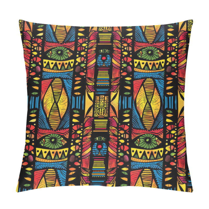 Personality  The Seamless Pattern Background Is Inspired By African Tribal Patterns, Intricate Geometric Shapes, And Tribal Symbols. Pillow Covers