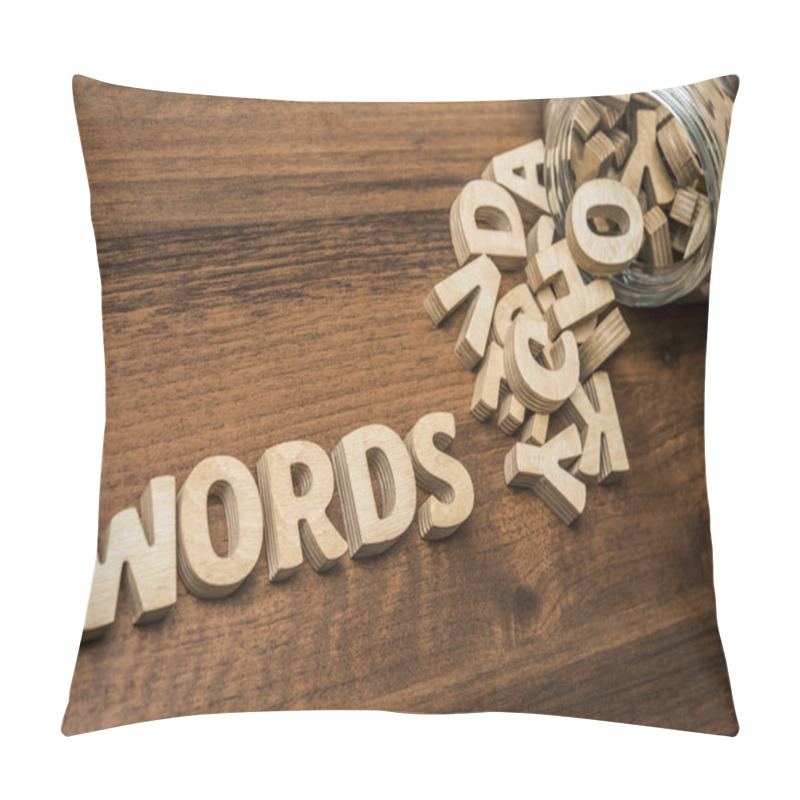 Personality  Words  Text  From Wooden Letters.  Pillow Covers