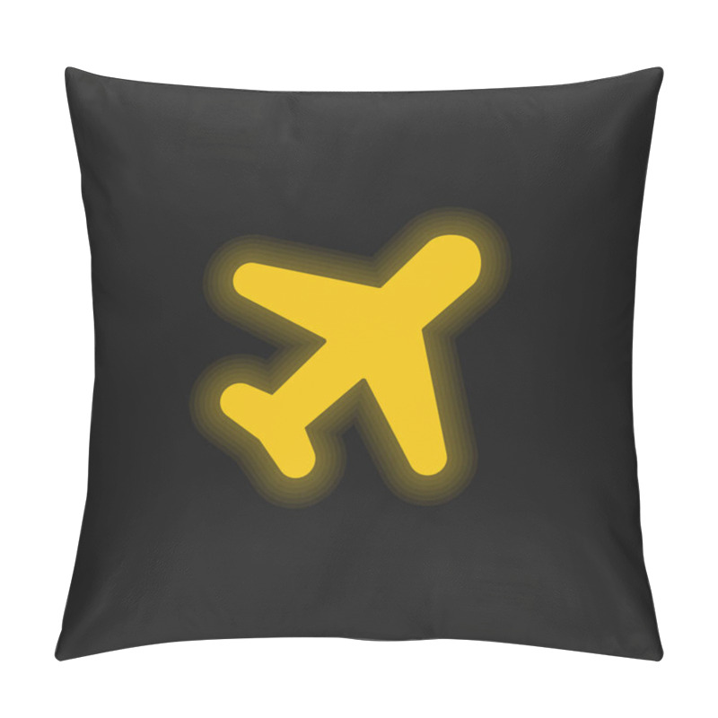 Personality  Air Mail Yellow Glowing Neon Icon Pillow Covers