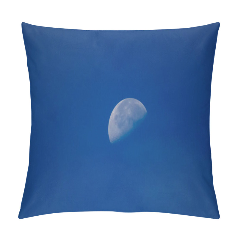 Personality  The Moon During The Day Against The Blue Sky Pillow Covers