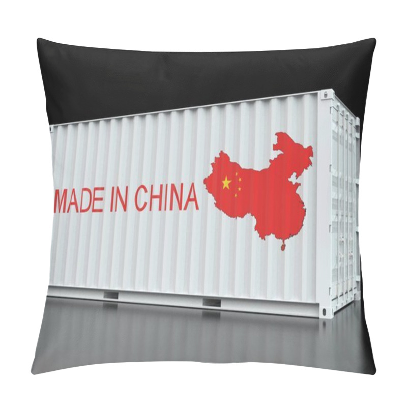 Personality  3d Illustration Of China Container Isolated On Black Pillow Covers