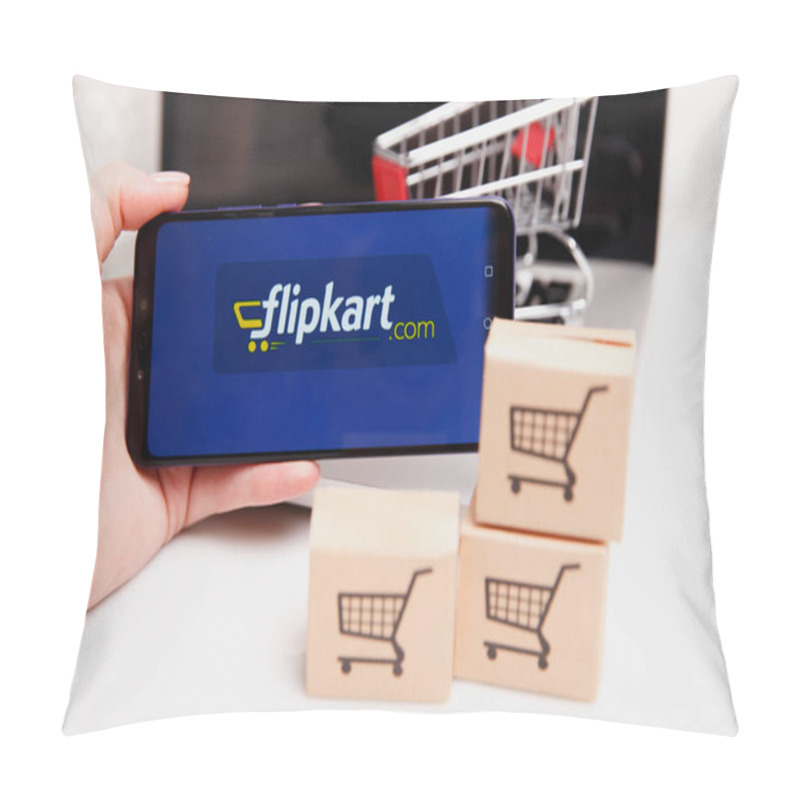 Personality  Tula, Russia - February 18, 2019: Flipkart Logo Displayed On A Modern Pillow Covers