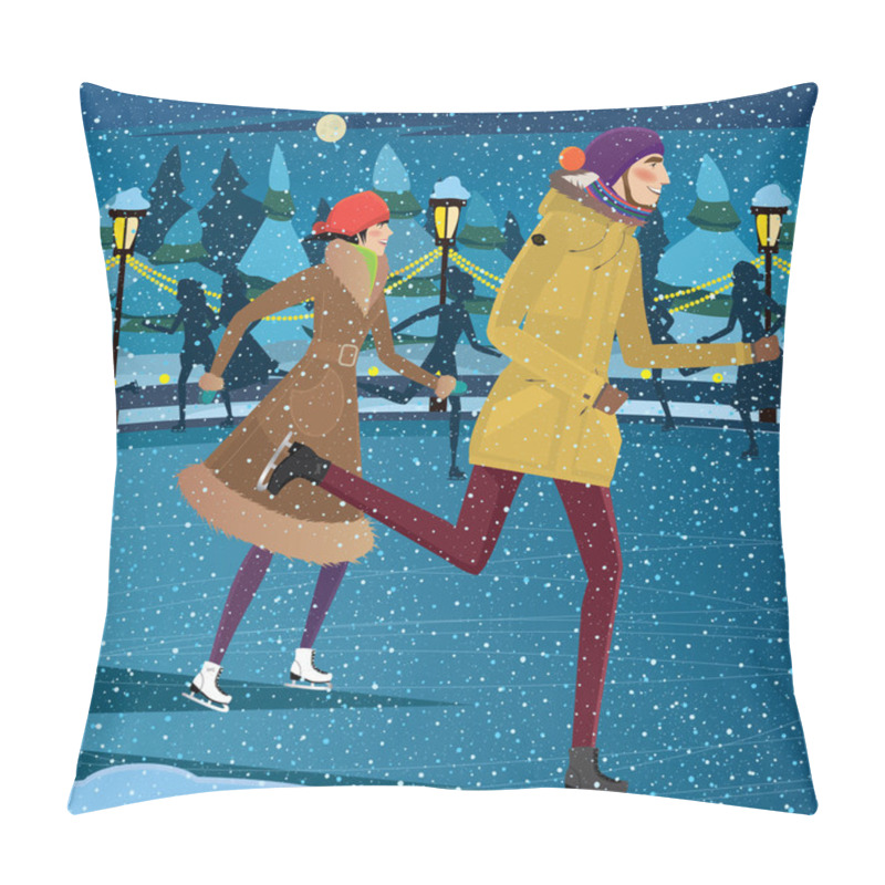 Personality  Night At The Ice Rink Pillow Covers