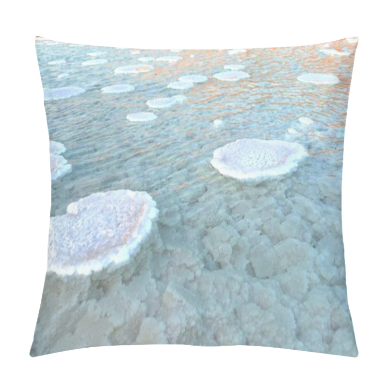 Personality  Textured Salt Formations Scatter Across Smooth Water, Capturing Peaceful Contrast Between Rough Salt Deposits And Transparent Water, Highlighting Natural Interaction Of Elements. Pillow Covers