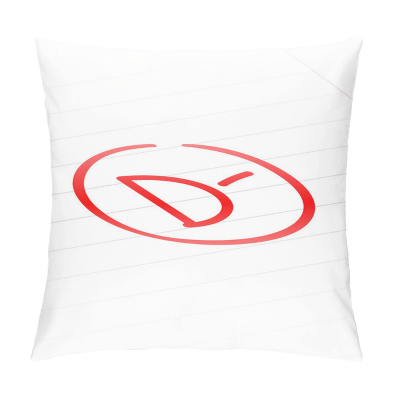 Personality  D Minus Examination Result Grade Red Latter Mark Pillow Covers