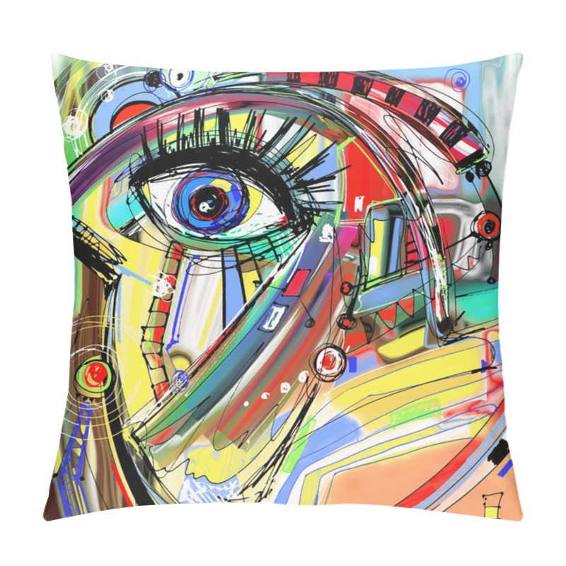 Personality  Original Abstract Digital Painting Artwork Of Doodle Bird Pillow Covers