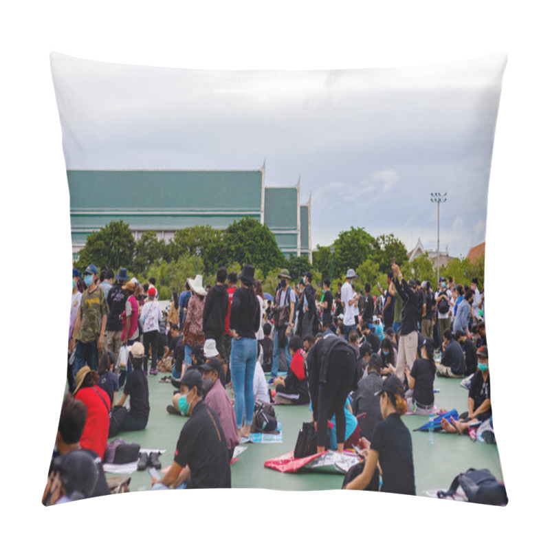 Personality  Bangkok,Thailand - Sep 19, 2020: Anti-government Protest In Bangkok, Thousands Of People Have Protested For Reform Of The Political System At Sanam-Luang. Pillow Covers