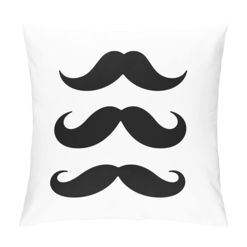 Personality  Mustache Flat Icon Set Pillow Covers