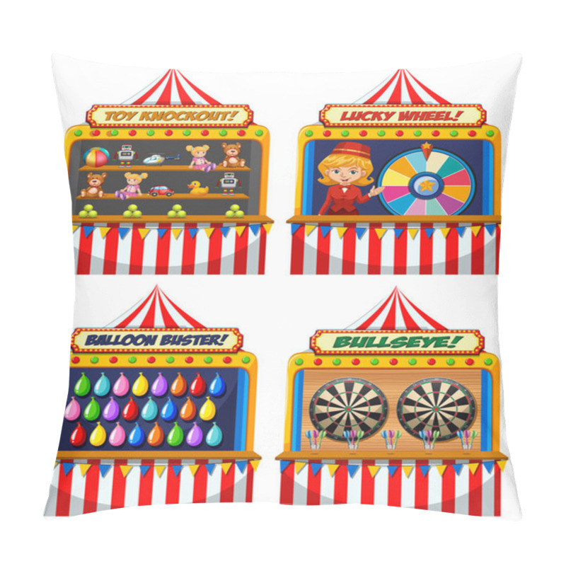 Personality  A Set Of Fun Fair Tent  Illustration Pillow Covers