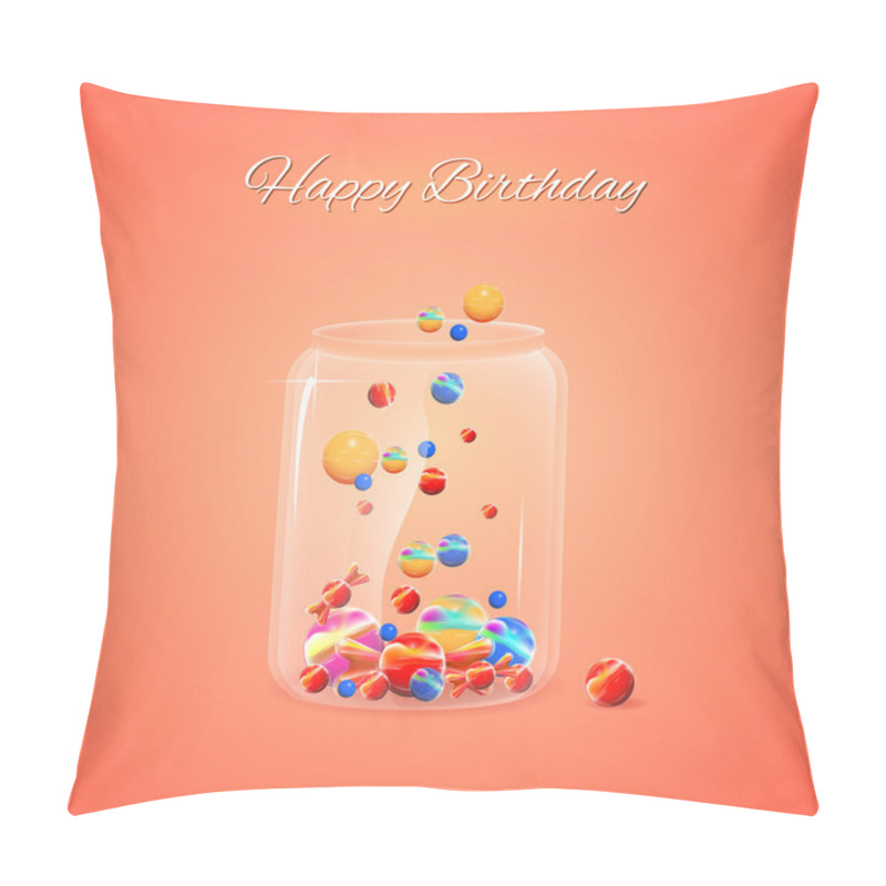 Personality  Candy Jar On A Red Background Pillow Covers