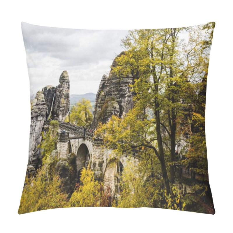 Personality  Bastei Bridge, Elbe Sandstone Mountains, Saxon Switzerland Natio Pillow Covers