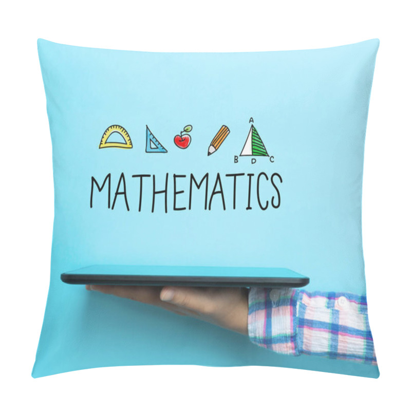 Personality  Mathematics Concept With A Tablet Pillow Covers