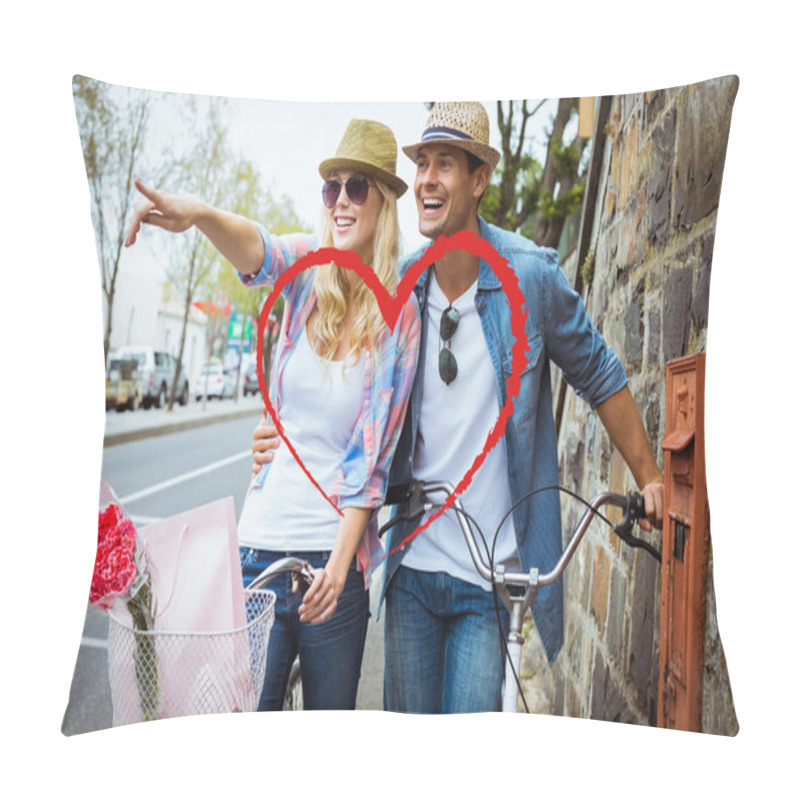 Personality  Composite Image Of Cute Valentines Couple Pillow Covers