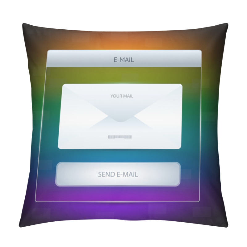 Personality  Email Icon Graphics Button. Vector Illustration Pillow Covers