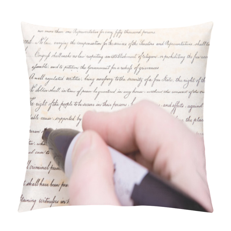 Personality  Editing Fourth Amendment US Constitution Marker Pillow Covers