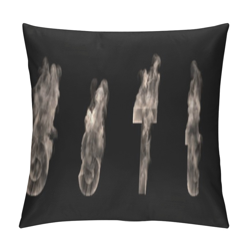 Personality  Artistic Halloween Smoke Font - Capital (uppercase) And Lowercase Letters S And T Made Of Dark Fog Isolated On Black, 3D Illustration Of Symbols Pillow Covers