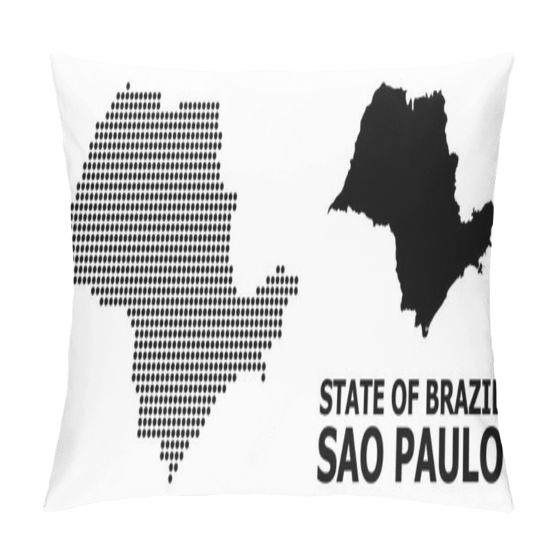 Personality  Pixel Mosaic Map Of Sao Paulo State Pillow Covers