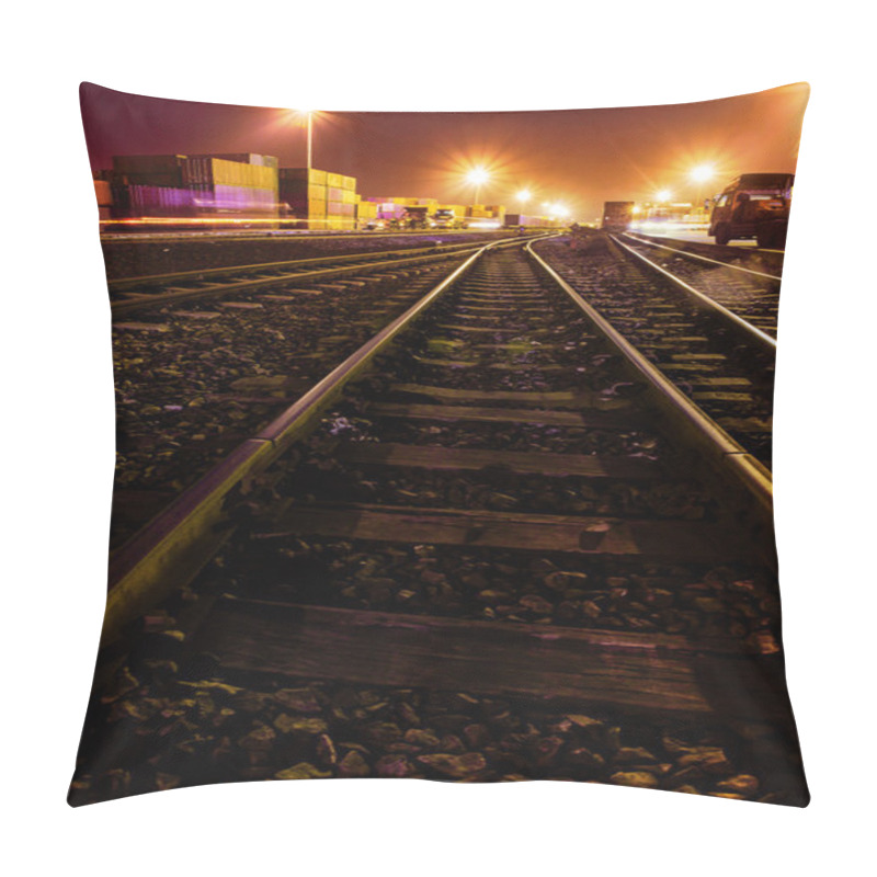 Personality  Cargo Train Platform At Sunset With Container Pillow Covers