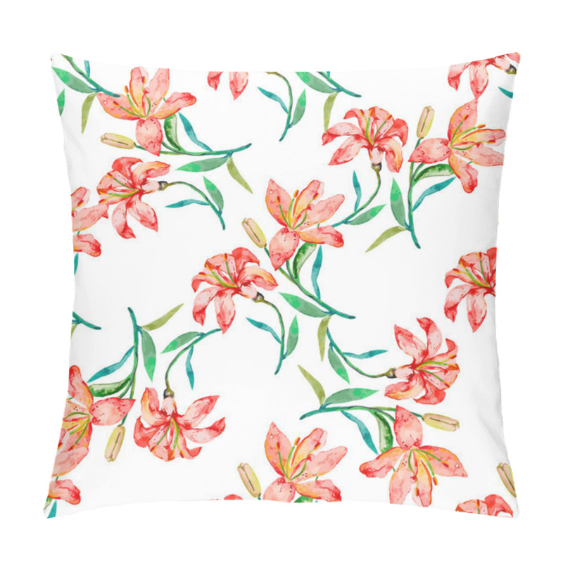 Personality  Seamless Vector Floral Pattern. Lilies Flowers Pillow Covers