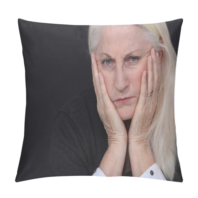 Personality  Old Woman Coping With Loss Pillow Covers