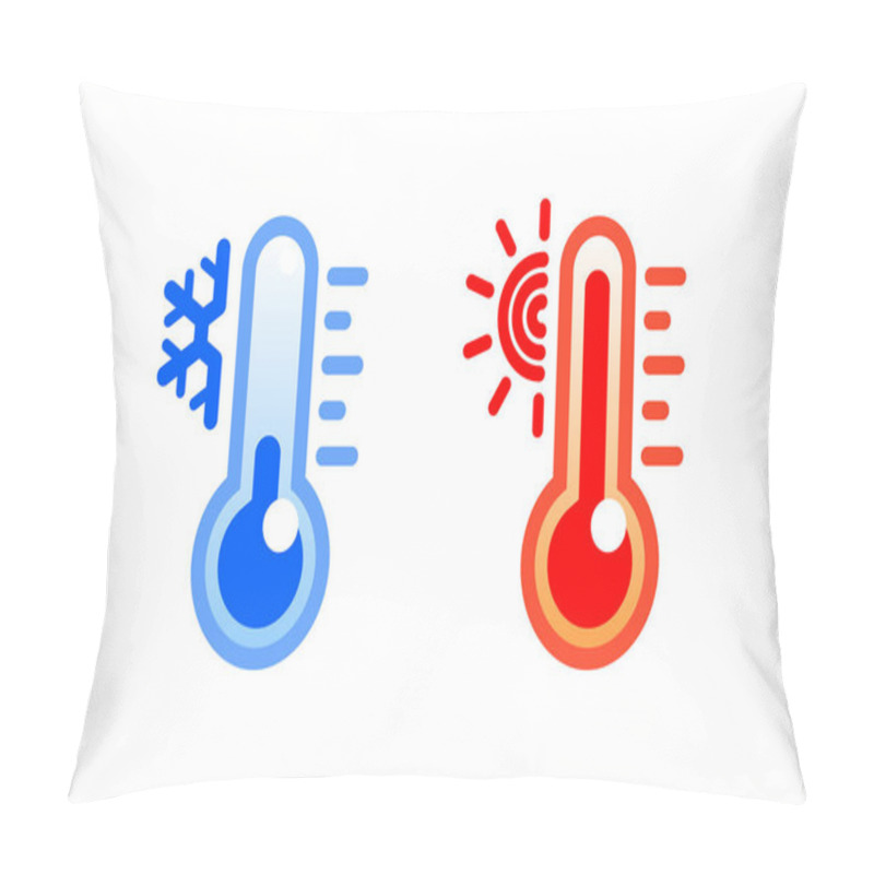 Personality  Thermometer Icon Set Cold And Hot Pillow Covers