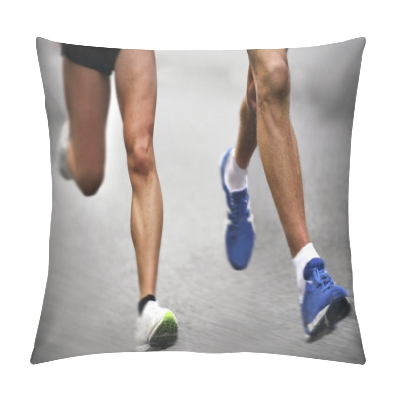 Personality  Marathon Runners - Blurred Motion Pillow Covers