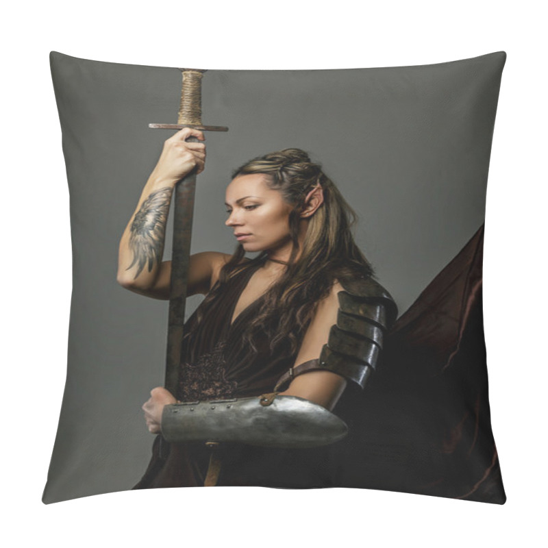 Personality  Elf Woman With A Bow. Pillow Covers