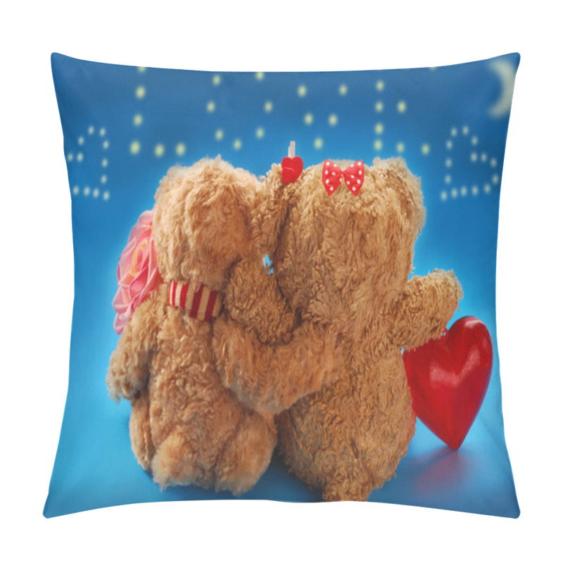 Personality  Valentine`s Date Of Teddy Bears Couple Pillow Covers